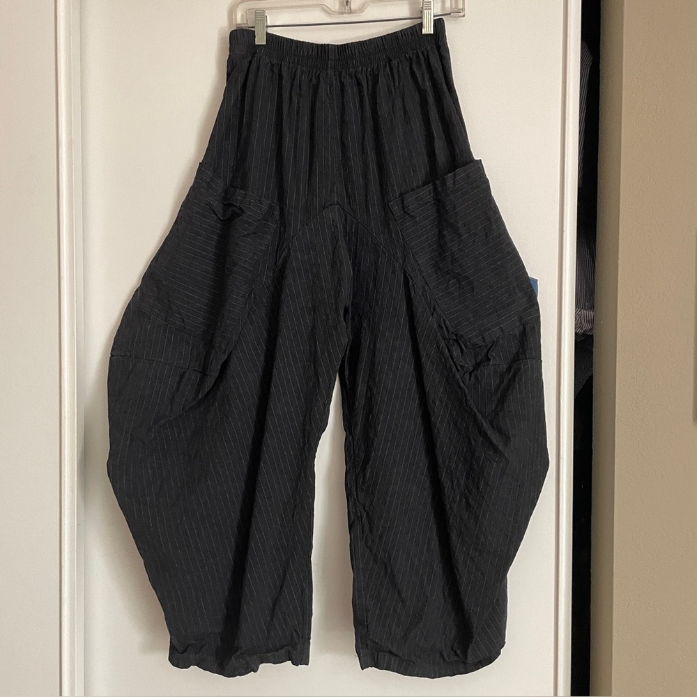 Elegant Charcoal Wide Leg Pants
